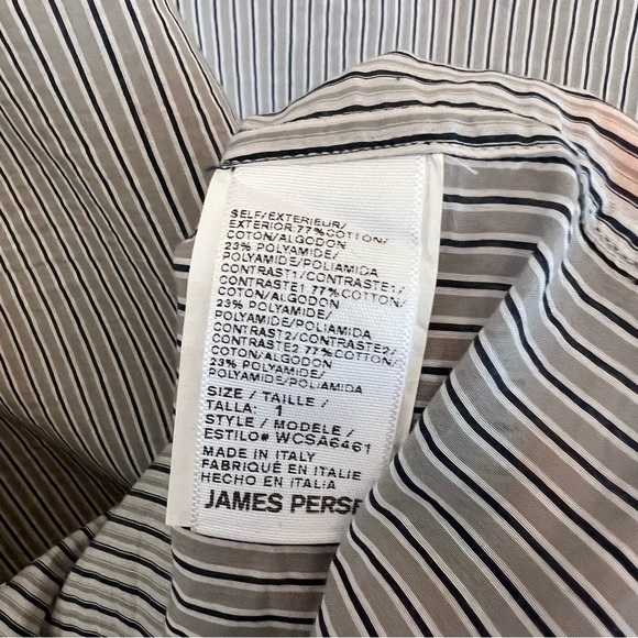 James Perse Los Angeles Shirt Dress Grey Stripe 1 Small Minimalist Contemporary - Picture 5 of 7